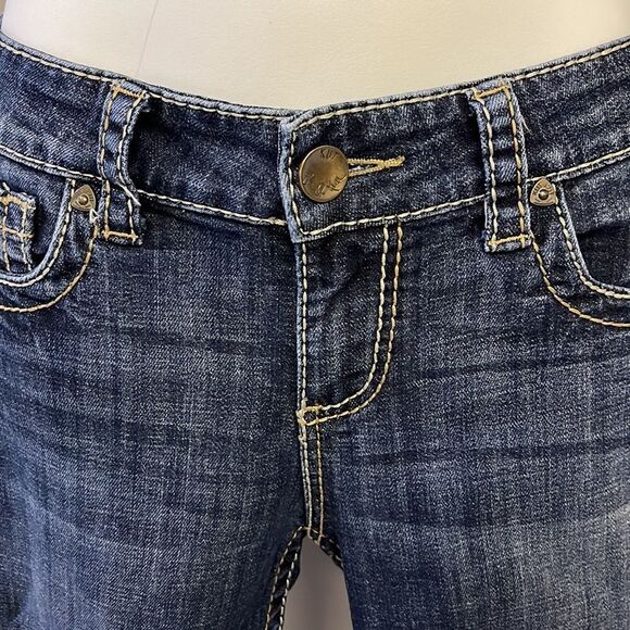 KUT from the Kloth Distressed 5-Pocket Bootcut Double Stitched Jeans- Size 4 - Picture 3 of 16